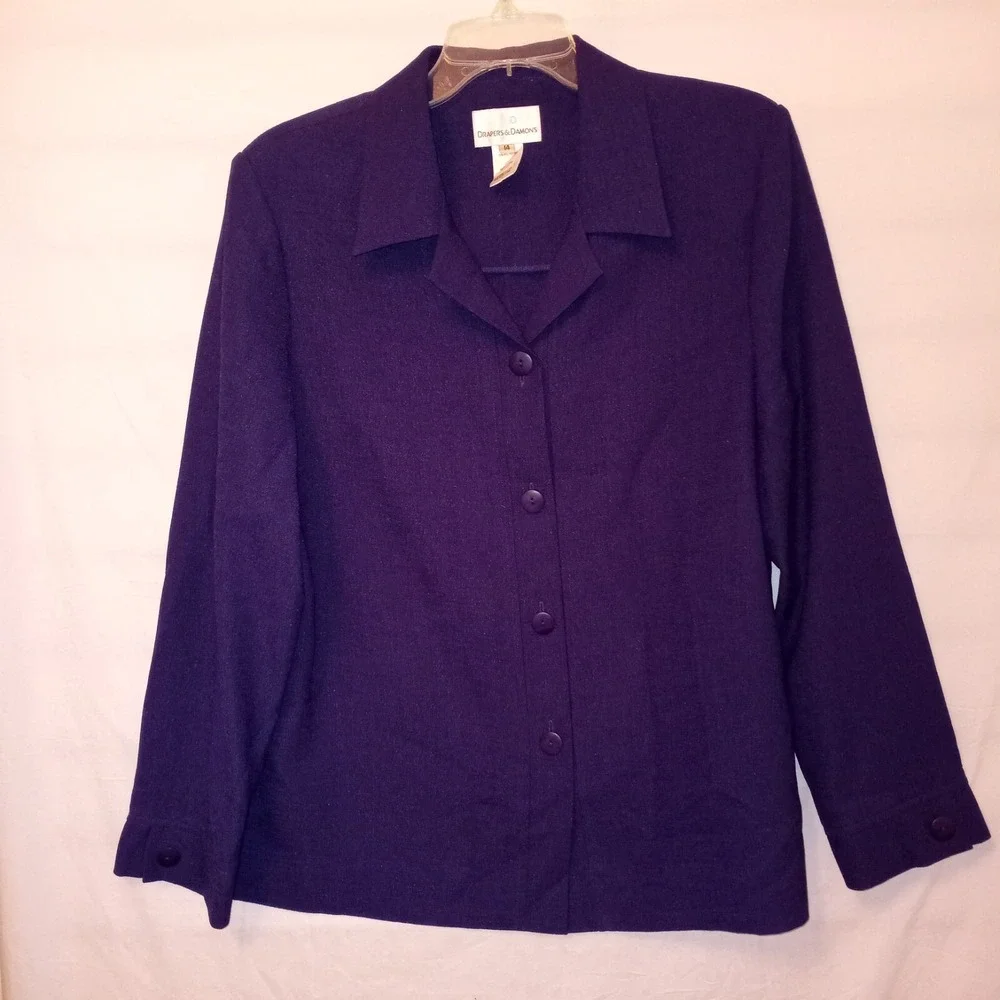 Draper's‎ & Damon's Skirt Set Size 14 Purple 3 Piece Longsleeve Shortsleeve F2